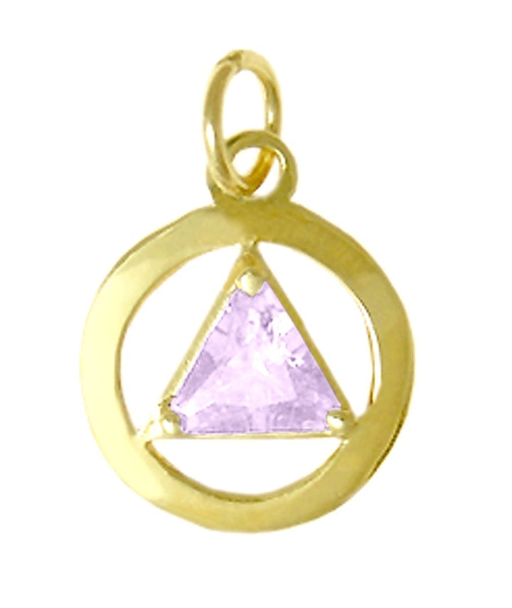 AG01. AA Birthstone Pendant - 12 Colors, 14kt Gold. - Premium Jewelry from 12 Step Gold by Jonathan Friedman - Just $187! Shop now at Choices Books & Gifts