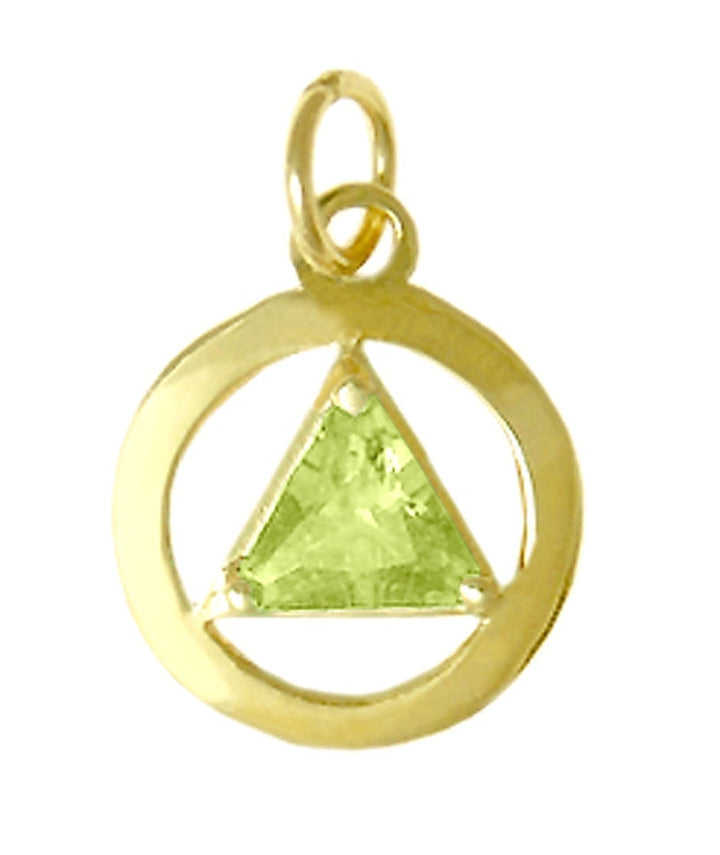 AG01. AA Birthstone Pendant - 12 Colors, 14kt Gold. - Premium Jewelry from 12 Step Gold by Jonathan Friedman - Just $187! Shop now at Choices Books & Gifts