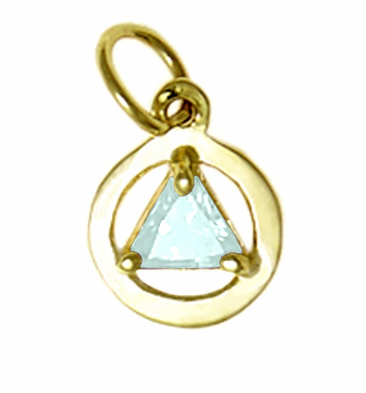 AG02. AA Birthstone Pendant - 12 Colors, 14kt Gold. - Premium Jewelry from 12 Step Gold by Jonathan Friedman - Just $123! Shop now at Choices Books & Gifts