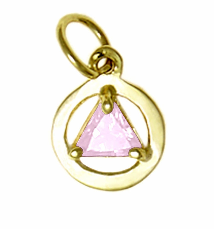 AG02. AA Birthstone Pendant - 12 Colors, 14kt Gold. - Premium Jewelry from 12 Step Gold by Jonathan Friedman - Just $123! Shop now at Choices Books & Gifts
