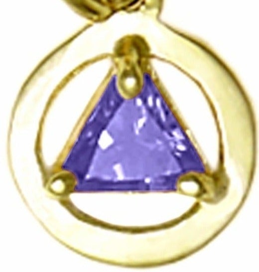 AG02. AA Birthstone Pendant - 12 Colors, 14kt Gold. - Premium Jewelry from 12 Step Gold by Jonathan Friedman - Just $123! Shop now at Choices Books & Gifts