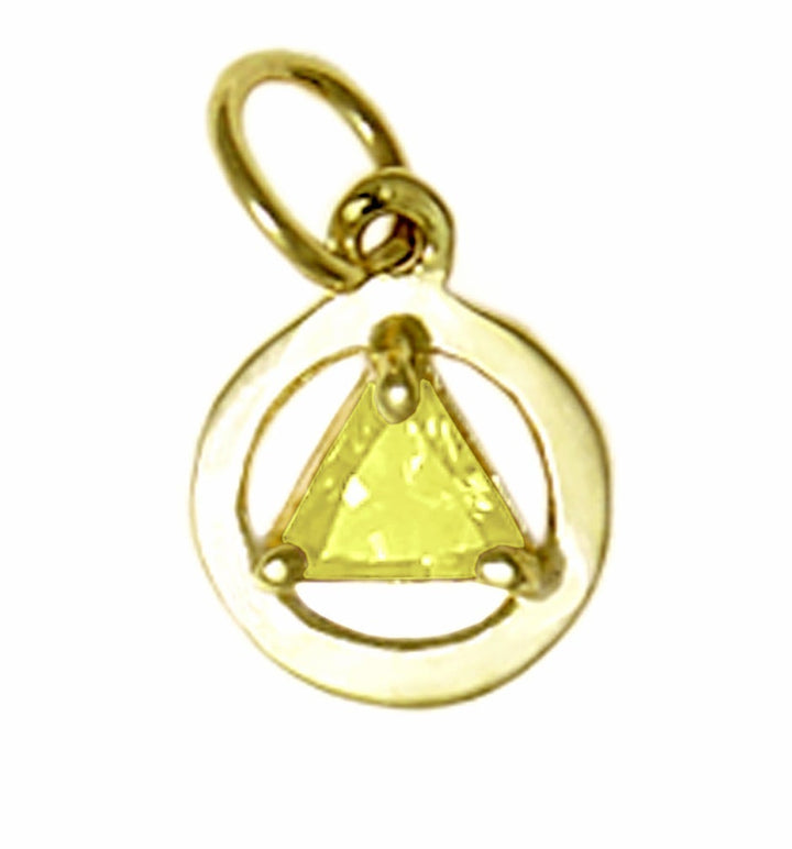 AG02. AA Birthstone Pendant - 12 Colors, 14kt Gold. - Premium Jewelry from 12 Step Gold by Jonathan Friedman - Just $123! Shop now at Choices Books & Gifts
