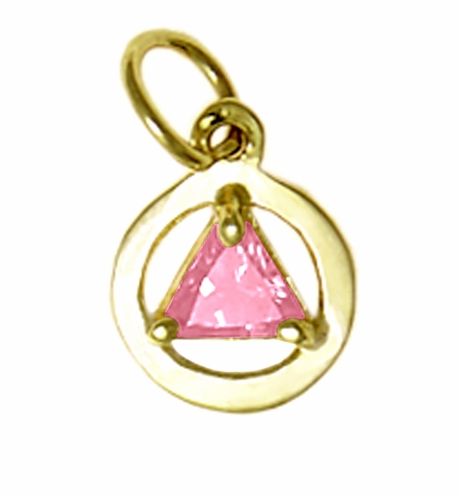 AG02. AA Birthstone Pendant - 12 Colors, 14kt Gold. - Premium Jewelry from 12 Step Gold by Jonathan Friedman - Just $123! Shop now at Choices Books & Gifts