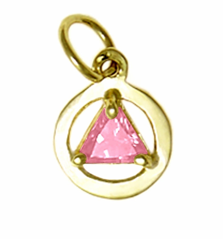 AG02. AA Birthstone Pendant - 12 Colors, 14kt Gold. - Premium Jewelry from 12 Step Gold by Jonathan Friedman - Just $123! Shop now at Choices Books & Gifts