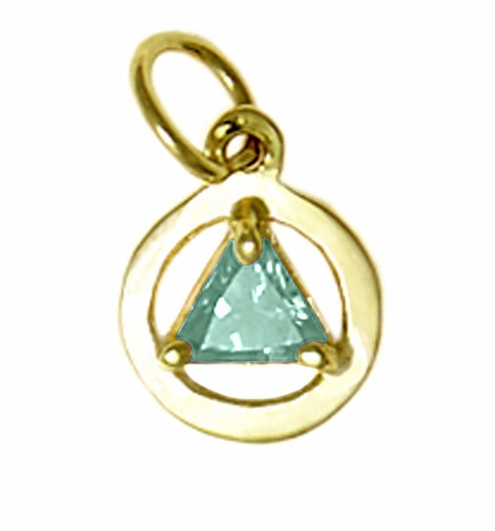 AG02. AA Birthstone Pendant - 12 Colors, 14kt Gold. - Premium Jewelry from 12 Step Gold by Jonathan Friedman - Just $123! Shop now at Choices Books & Gifts