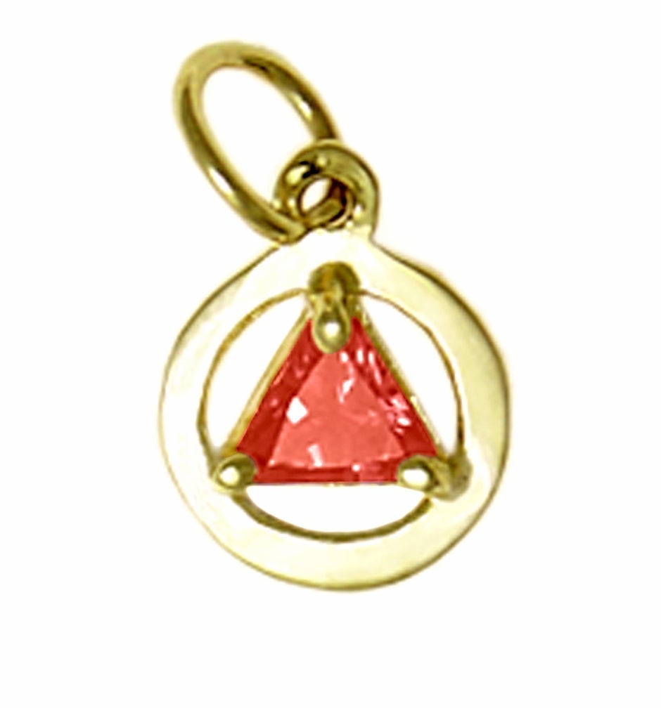 AG02. AA Birthstone Pendant - 12 Colors, 14kt Gold. - Premium Jewelry from 12 Step Gold by Jonathan Friedman - Just $123! Shop now at Choices Books & Gifts