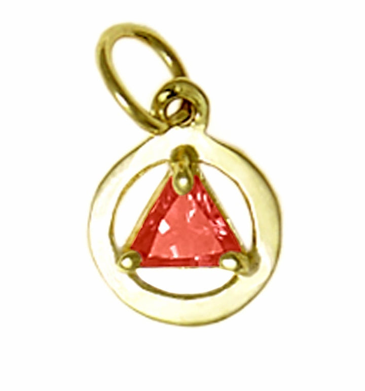AG02. AA Birthstone Pendant - 12 Colors, 14kt Gold. - Premium Jewelry from 12 Step Gold by Jonathan Friedman - Just $123! Shop now at Choices Books & Gifts