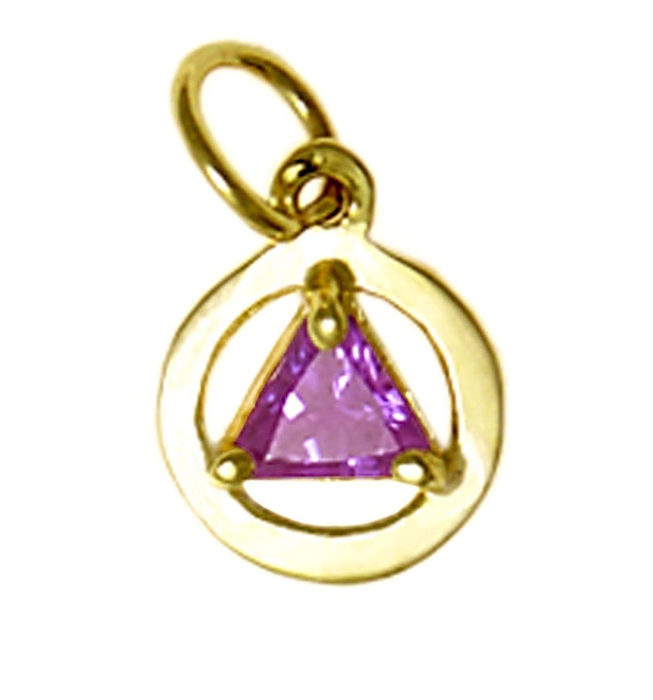 AG02. AA Birthstone Pendant - 12 Colors, 14kt Gold. - Premium Jewelry from 12 Step Gold by Jonathan Friedman - Just $123! Shop now at Choices Books & Gifts