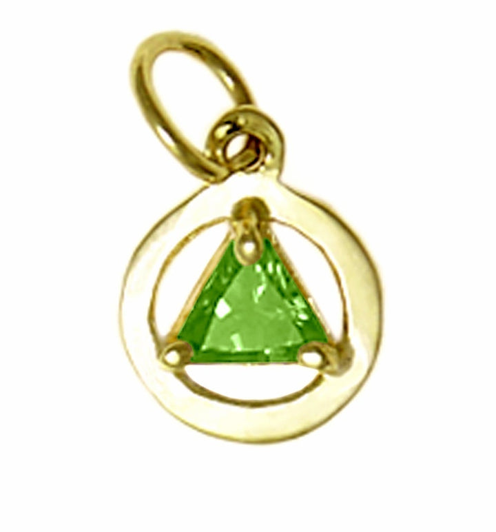 AG02. AA Birthstone Pendant - 12 Colors, 14kt Gold. - Premium Jewelry from 12 Step Gold by Jonathan Friedman - Just $123! Shop now at Choices Books & Gifts