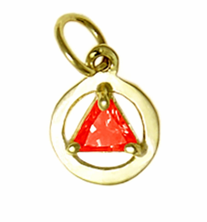 AG02. AA Birthstone Pendant - 12 Colors, 14kt Gold. - Premium Jewelry from 12 Step Gold by Jonathan Friedman - Just $123! Shop now at Choices Books & Gifts
