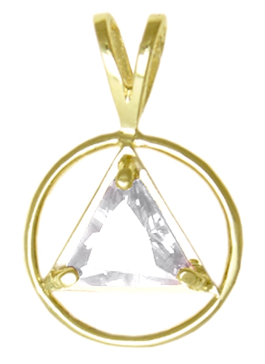 AG03. AA Birthstone Pendant - 12 Colors, 14kt Gold. - Premium Jewelry from 12 Step Gold by Jonathan Friedman - Just $249! Shop now at Choices Books & Gifts