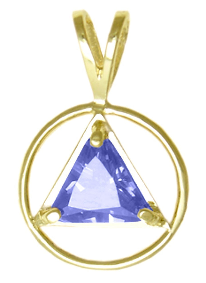 AG03. AA Birthstone Pendant - 12 Colors, 14kt Gold. - Premium Jewelry from 12 Step Gold by Jonathan Friedman - Just $249! Shop now at Choices Books & Gifts