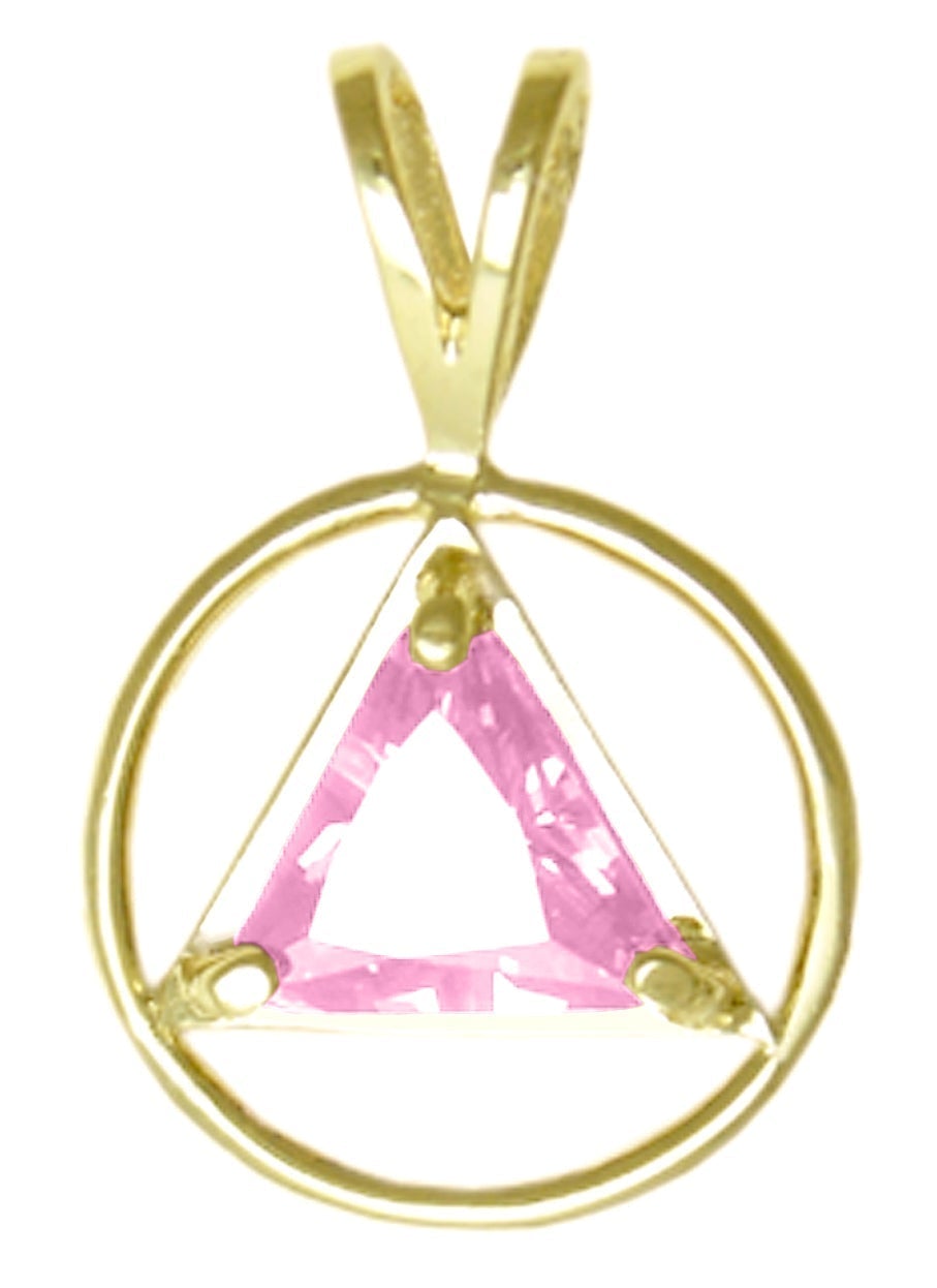 AG03. AA Birthstone Pendant - 12 Colors, 14kt Gold. - Premium Jewelry from 12 Step Gold by Jonathan Friedman - Just $249! Shop now at Choices Books & Gifts