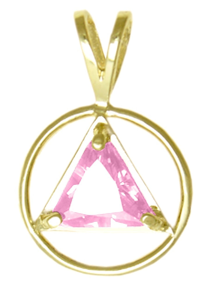 AG03. AA Birthstone Pendant - 12 Colors, 14kt Gold. - Premium Jewelry from 12 Step Gold by Jonathan Friedman - Just $249! Shop now at Choices Books & Gifts