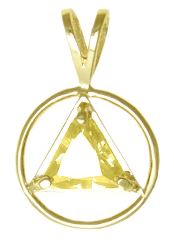 AG03. AA Birthstone Pendant - 12 Colors, 14kt Gold. - Premium Jewelry from 12 Step Gold by Jonathan Friedman - Just $249! Shop now at Choices Books & Gifts