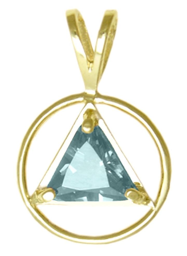 AG03. AA Birthstone Pendant - 12 Colors, 14kt Gold. - Premium Jewelry from 12 Step Gold by Jonathan Friedman - Just $249! Shop now at Choices Books & Gifts