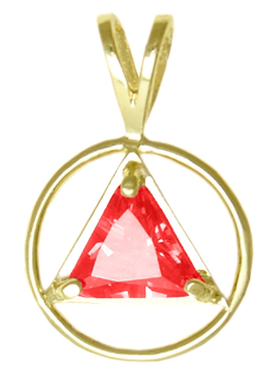 AG03. AA Birthstone Pendant - 12 Colors, 14kt Gold. - Premium Jewelry from 12 Step Gold by Jonathan Friedman - Just $249! Shop now at Choices Books & Gifts