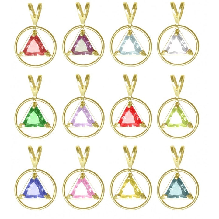 AG03. AA Birthstone Pendant - 12 Colors, 14kt Gold. - Premium Jewelry from 12 Step Gold by Jonathan Friedman - Just $249! Shop now at Choices Books & Gifts