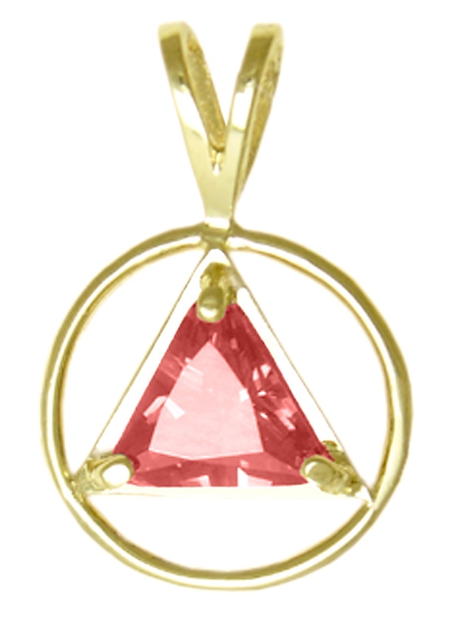 AG03. AA Birthstone Pendant - 12 Colors, 14kt Gold. - Premium Jewelry from 12 Step Gold by Jonathan Friedman - Just $249! Shop now at Choices Books & Gifts