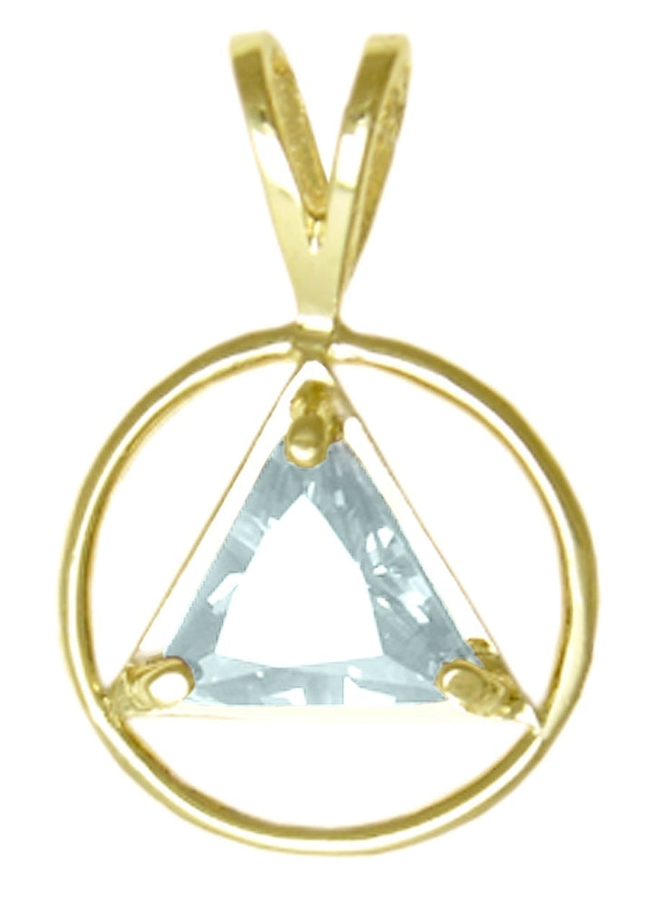 AG03. AA Birthstone Pendant - 12 Colors, 14kt Gold. - Premium Jewelry from 12 Step Gold by Jonathan Friedman - Just $249! Shop now at Choices Books & Gifts