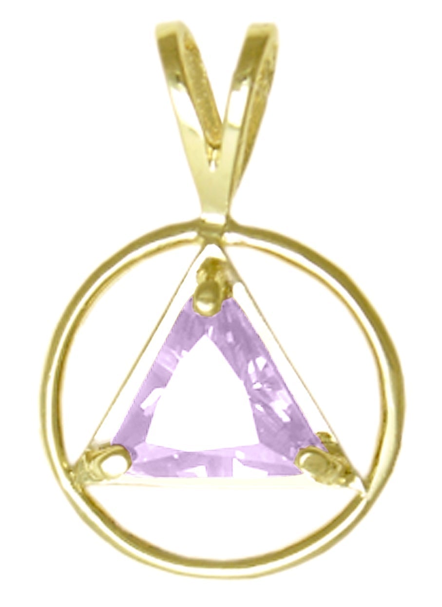 AG03. AA Birthstone Pendant - 12 Colors, 14kt Gold. - Premium Jewelry from 12 Step Gold by Jonathan Friedman - Just $249! Shop now at Choices Books & Gifts