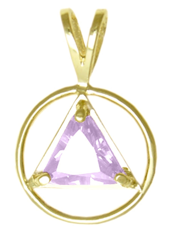 AG03. AA Birthstone Pendant - 12 Colors, 14kt Gold. - Premium Jewelry from 12 Step Gold by Jonathan Friedman - Just $249! Shop now at Choices Books & Gifts