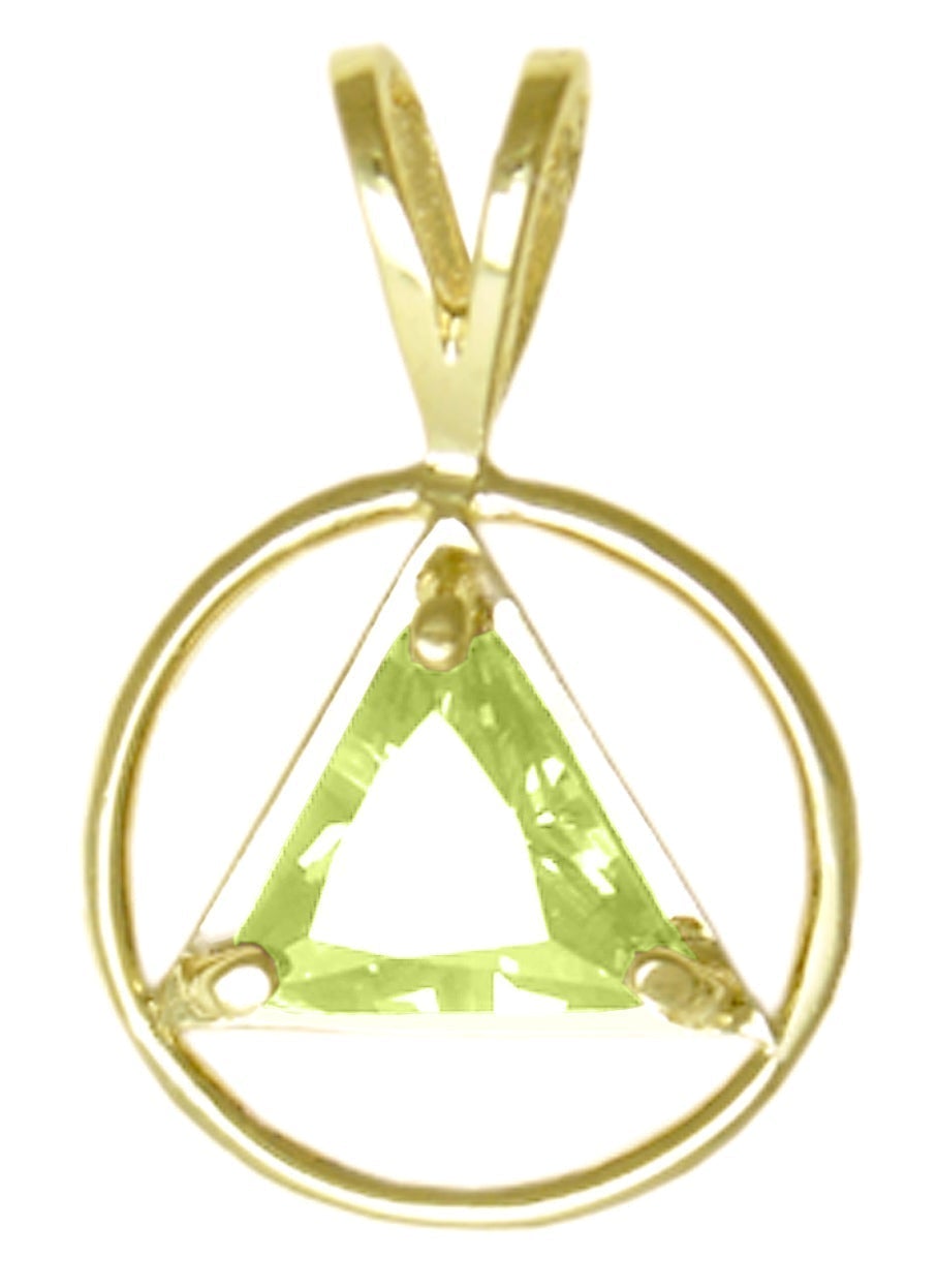 AG03. AA Birthstone Pendant - 12 Colors, 14kt Gold. - Premium Jewelry from 12 Step Gold by Jonathan Friedman - Just $249! Shop now at Choices Books & Gifts