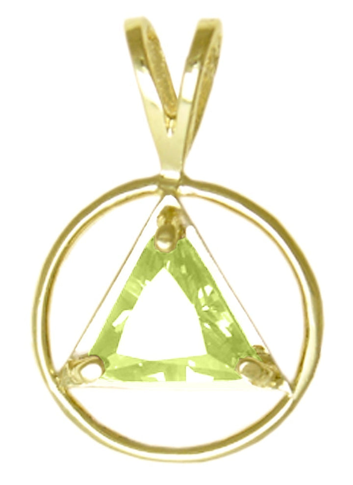 AG03. AA Birthstone Pendant - 12 Colors, 14kt Gold. - Premium Jewelry from 12 Step Gold by Jonathan Friedman - Just $249! Shop now at Choices Books & Gifts