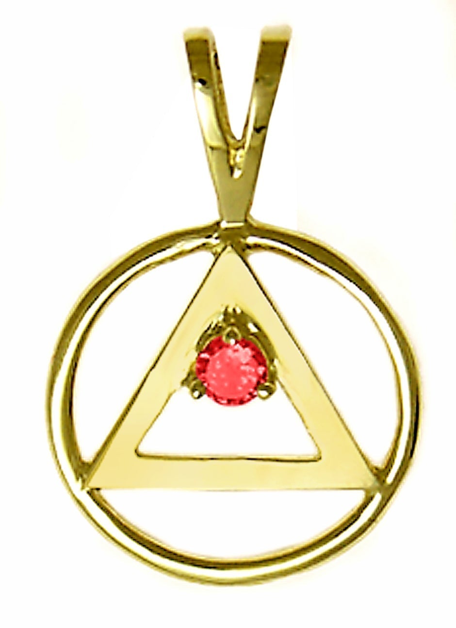 AG04. AA Birthstone Pendant - 12 Colors, 14kt Gold. - Premium Jewelry from 12 Step Gold by Jonathan Friedman - Just $215! Shop now at Choices Books & Gifts
