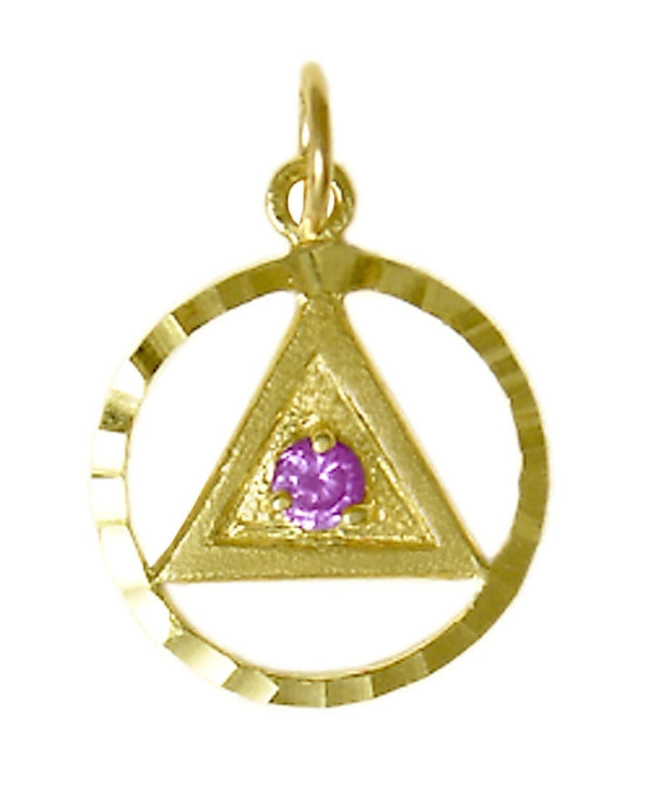 AG05. AA Birthstone Pendant - 12 Colors, 14kt Gold. - Premium Jewelry from 12 Step Gold by Jonathan Friedman - Just $294.95! Shop now at Choices Books & Gifts