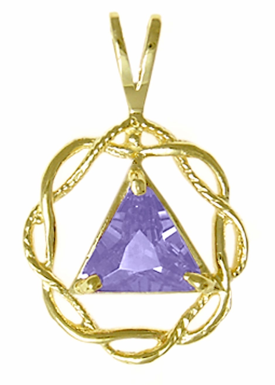 AG06. AA Birthstone Pendant - 12 Colors, 14kt Gold. - Premium Jewelry from 12 Step Gold by Jonathan Friedman - Just $355.95! Shop now at Choices Books & Gifts