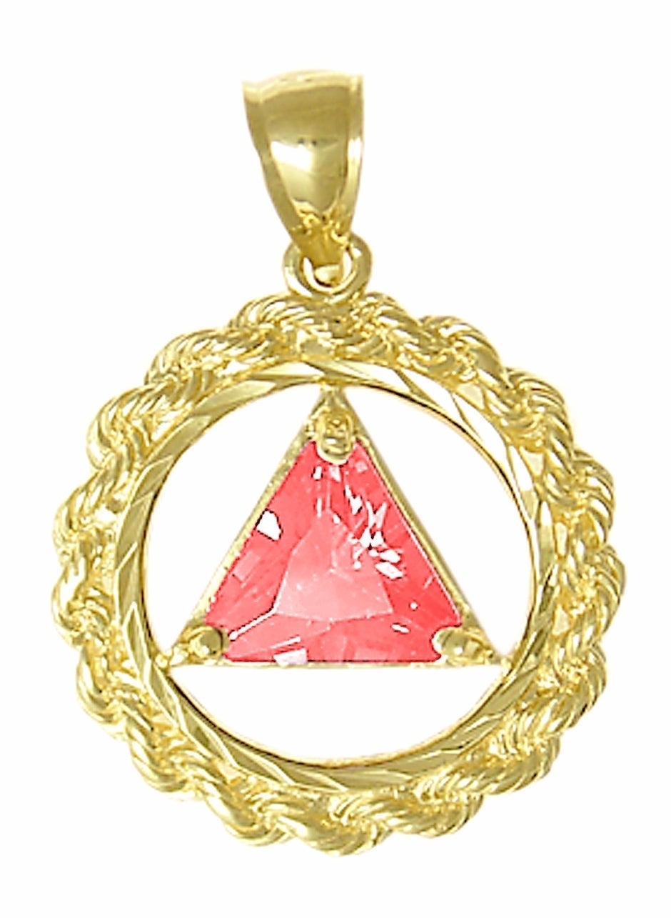 AG07.  AA Birthstone Pendant - 12 Colors, 14kt Gold. - Premium Jewelry from 12 Step Gold by Jonathan Friedman - Just $454.95! Shop now at Choices Books & Gifts