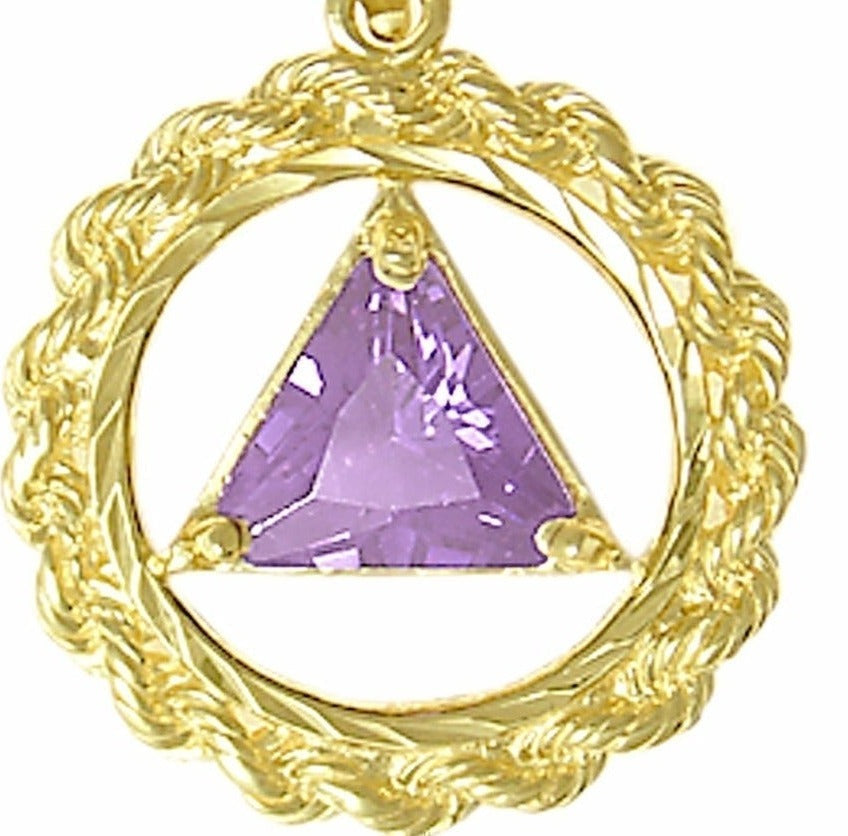 AG07.  AA Birthstone Pendant - 12 Colors, 14kt Gold. - Premium Jewelry from 12 Step Gold by Jonathan Friedman - Just $454.95! Shop now at Choices Books & Gifts