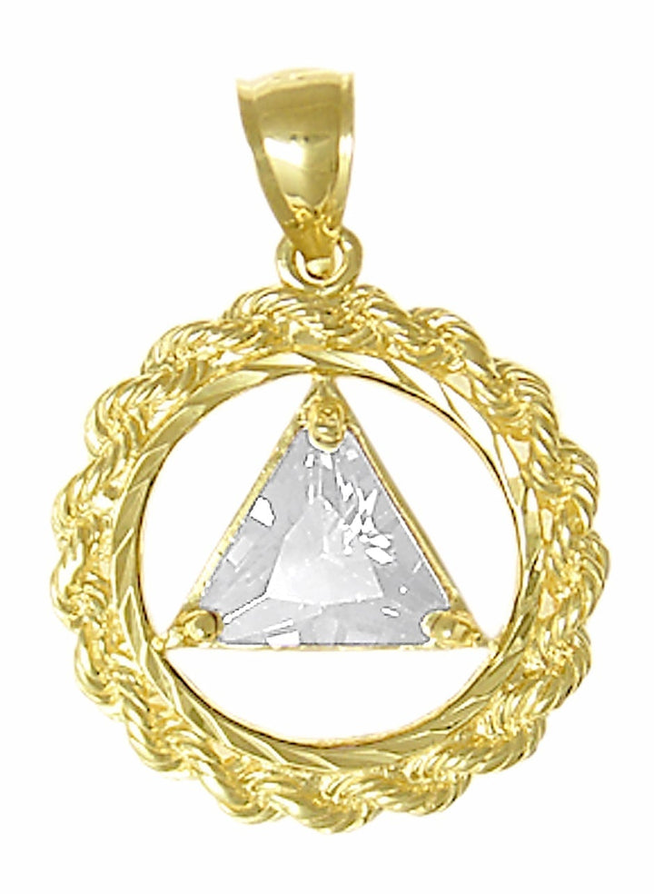 AG07.  AA Birthstone Pendant - 12 Colors, 14kt Gold. - Premium Jewelry from 12 Step Gold by Jonathan Friedman - Just $454.95! Shop now at Choices Books & Gifts