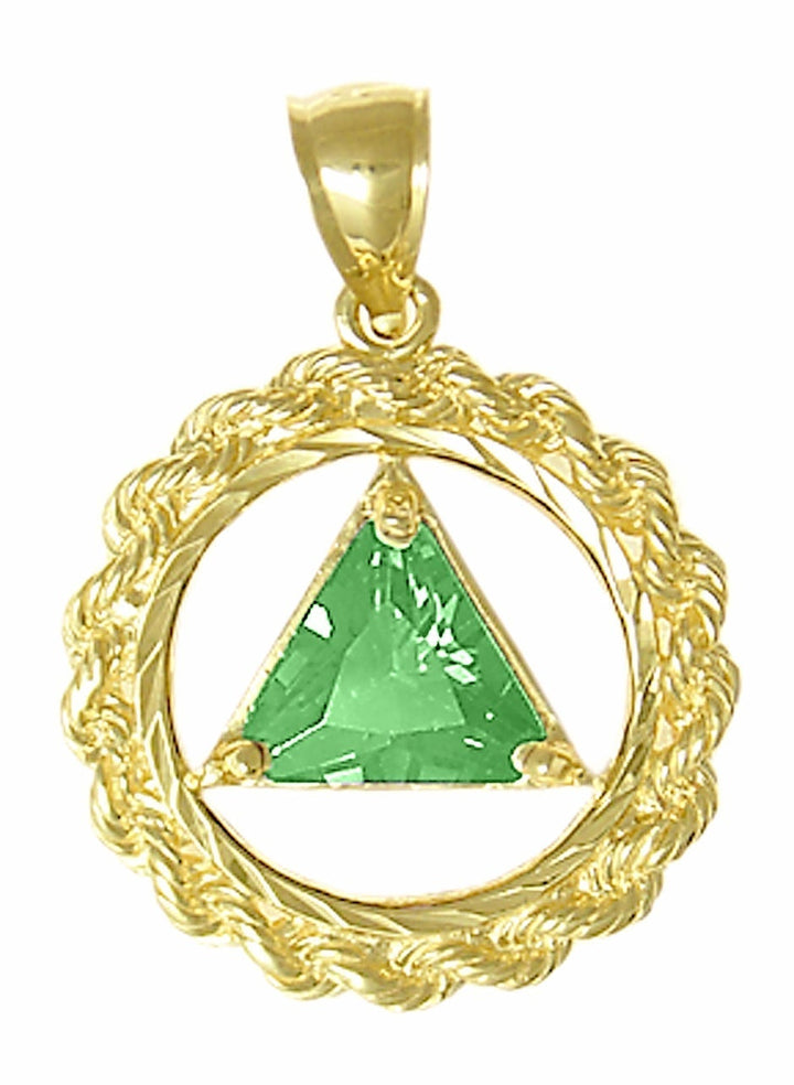 AG07.  AA Birthstone Pendant - 12 Colors, 14kt Gold. - Premium Jewelry from 12 Step Gold by Jonathan Friedman - Just $454.95! Shop now at Choices Books & Gifts