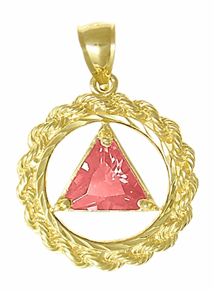 AG07.  AA Birthstone Pendant - 12 Colors, 14kt Gold. - Premium Jewelry from 12 Step Gold by Jonathan Friedman - Just $454.95! Shop now at Choices Books & Gifts