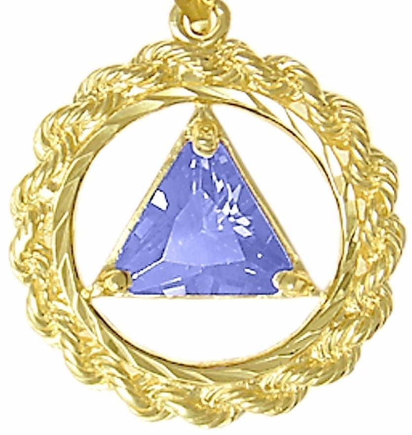 AG07.  AA Birthstone Pendant - 12 Colors, 14kt Gold. - Premium Jewelry from 12 Step Gold by Jonathan Friedman - Just $454.95! Shop now at Choices Books & Gifts