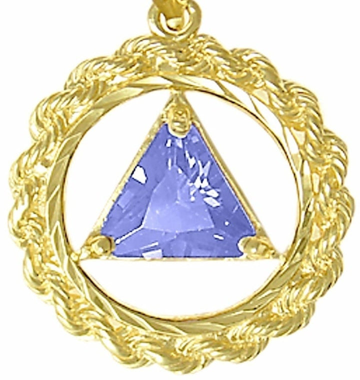 AG07.  AA Birthstone Pendant - 12 Colors, 14kt Gold. - Premium Jewelry from 12 Step Gold by Jonathan Friedman - Just $454.95! Shop now at Choices Books & Gifts