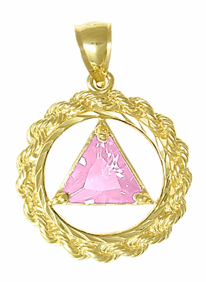 AG07.  AA Birthstone Pendant - 12 Colors, 14kt Gold. - Premium Jewelry from 12 Step Gold by Jonathan Friedman - Just $454.95! Shop now at Choices Books & Gifts