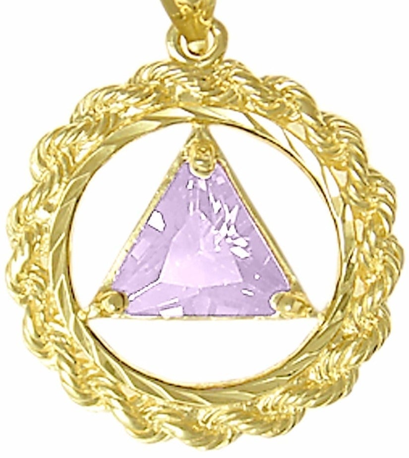 AG07.  AA Birthstone Pendant - 12 Colors, 14kt Gold. - Premium Jewelry from 12 Step Gold by Jonathan Friedman - Just $454.95! Shop now at Choices Books & Gifts