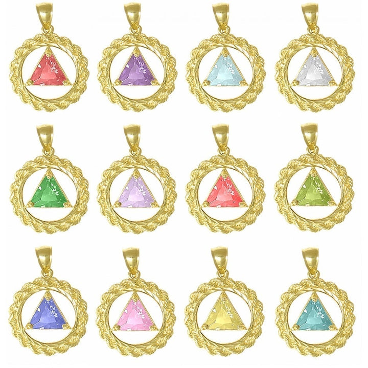 AG07.  AA Birthstone Pendant - 12 Colors, 14kt Gold. - Premium Jewelry from 12 Step Gold by Jonathan Friedman - Just $454.95! Shop now at Choices Books & Gifts