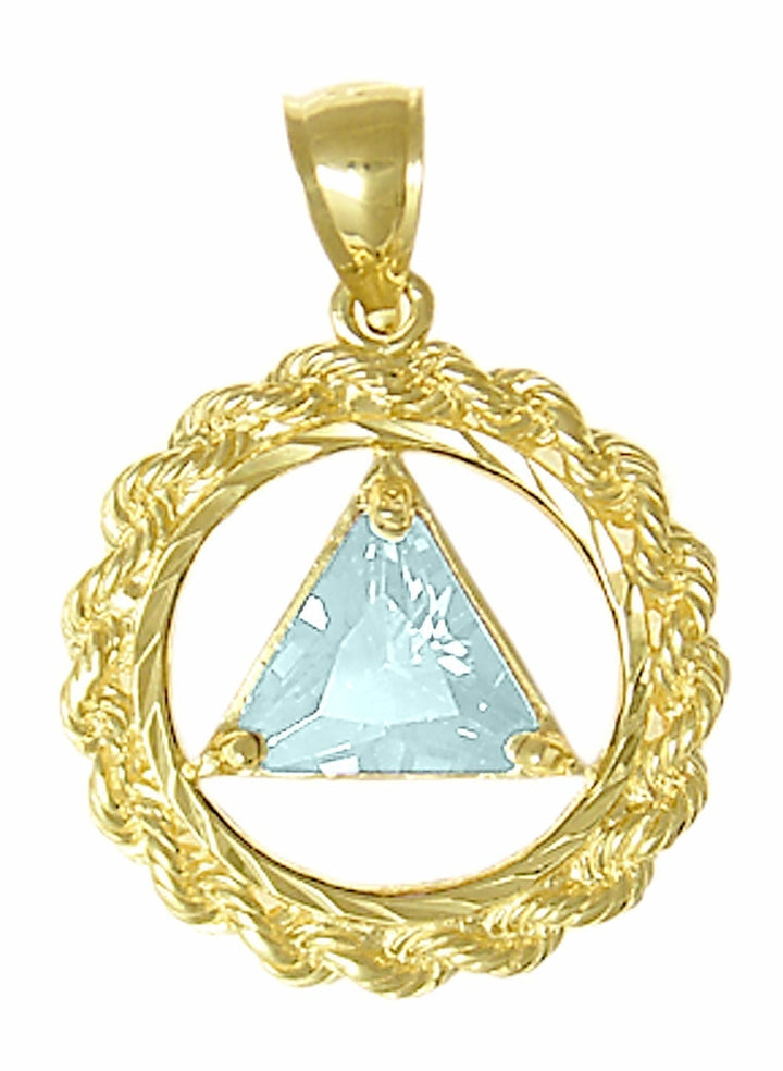 AG07.  AA Birthstone Pendant - 12 Colors, 14kt Gold. - Premium Jewelry from 12 Step Gold by Jonathan Friedman - Just $454.95! Shop now at Choices Books & Gifts