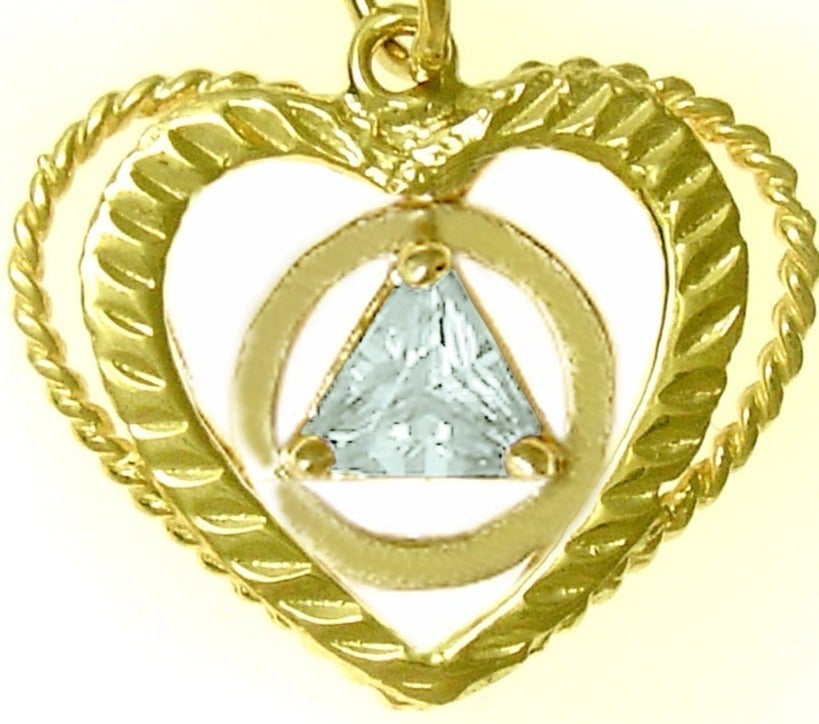 AG09.   AA Birthstone Pendant - 12 Colors, 14kt Gold. - Premium Jewelry from 12 Step Gold by Jonathan Friedman - Just $215! Shop now at Choices Books & Gifts