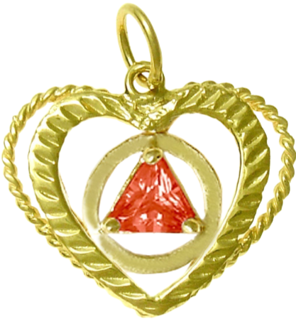 AG09.   AA Birthstone Pendant - 12 Colors, 14kt Gold. - Premium Jewelry from 12 Step Gold by Jonathan Friedman - Just $215! Shop now at Choices Books & Gifts