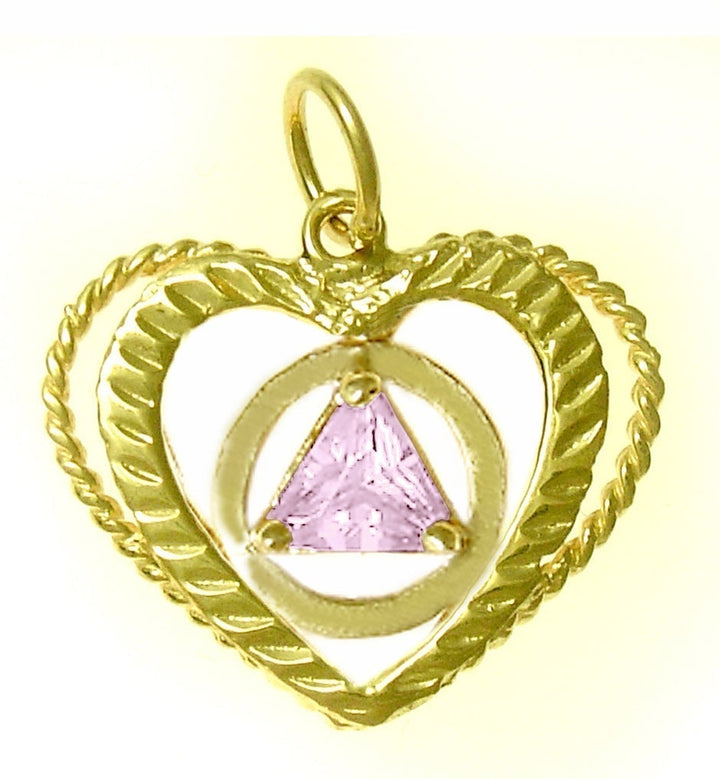 AG09.   AA Birthstone Pendant - 12 Colors, 14kt Gold. - Premium Jewelry from 12 Step Gold by Jonathan Friedman - Just $215! Shop now at Choices Books & Gifts