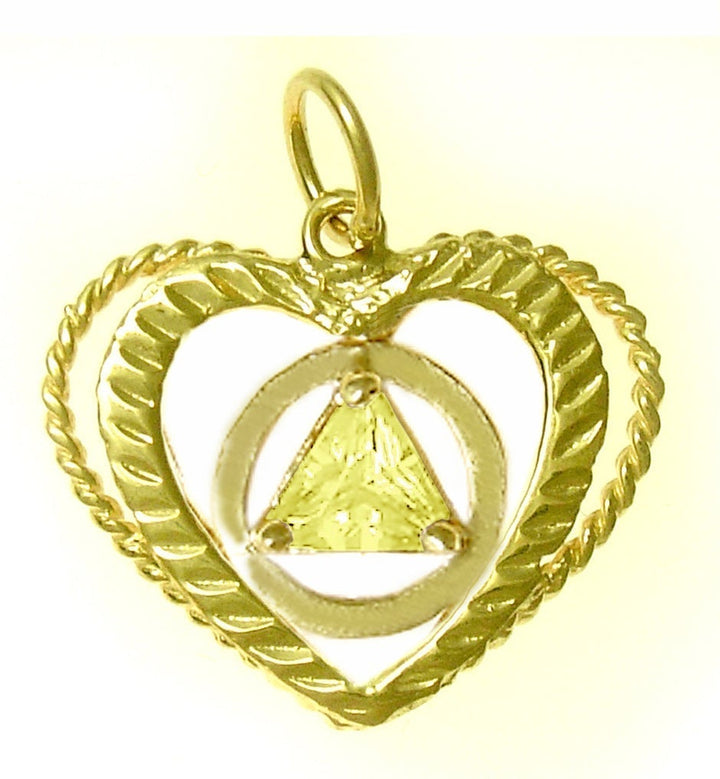 AG09.   AA Birthstone Pendant - 12 Colors, 14kt Gold. - Premium Jewelry from 12 Step Gold by Jonathan Friedman - Just $215! Shop now at Choices Books & Gifts