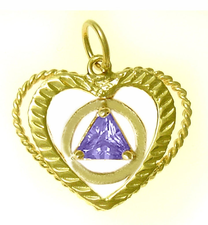 AG09.   AA Birthstone Pendant - 12 Colors, 14kt Gold. - Premium Jewelry from 12 Step Gold by Jonathan Friedman - Just $215! Shop now at Choices Books & Gifts