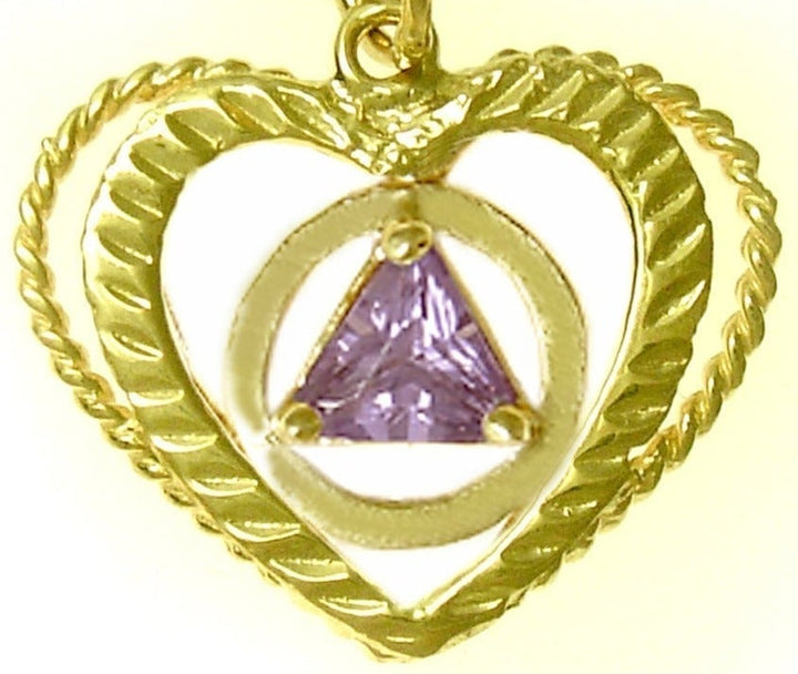 AG09.   AA Birthstone Pendant - 12 Colors, 14kt Gold. - Premium Jewelry from 12 Step Gold by Jonathan Friedman - Just $215! Shop now at Choices Books & Gifts