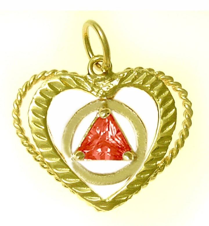 AG09.   AA Birthstone Pendant - 12 Colors, 14kt Gold. - Premium Jewelry from 12 Step Gold by Jonathan Friedman - Just $215! Shop now at Choices Books & Gifts