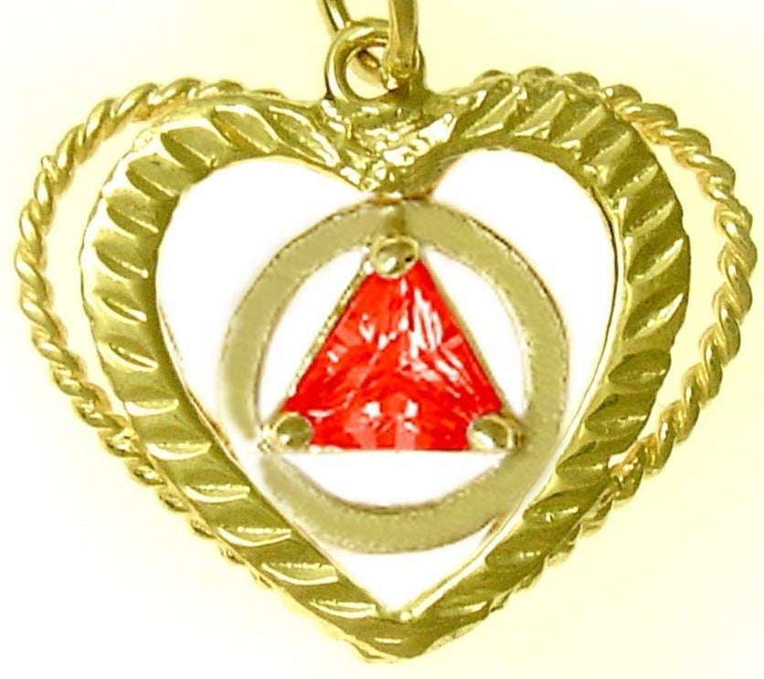 AG09.   AA Birthstone Pendant - 12 Colors, 14kt Gold. - Premium Jewelry from 12 Step Gold by Jonathan Friedman - Just $215! Shop now at Choices Books & Gifts